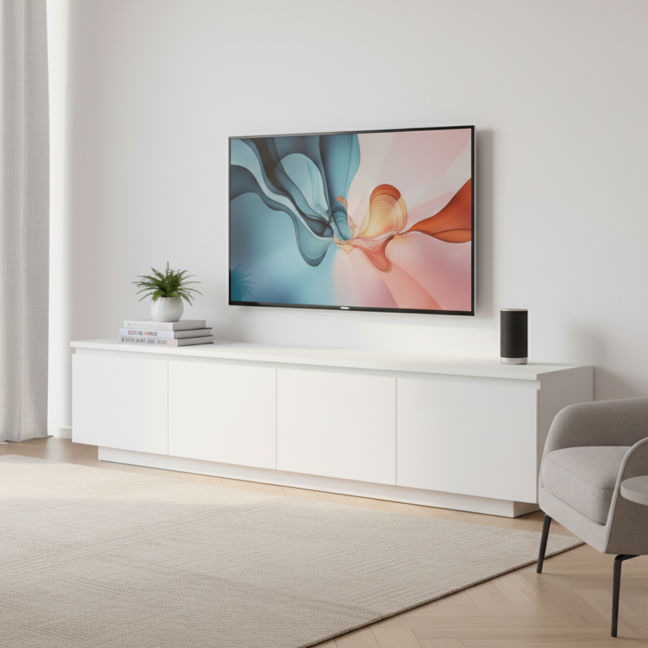 8 x Pre-assembled Modern Large 70" TV Stand Cabinet with Storage Compartments - Multiple Color Options