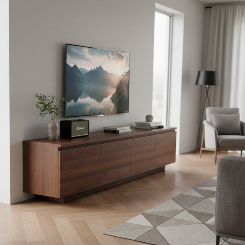 Modern Large 70" TV Stand Cabinet with Storage Compartments - Multiple Color Options