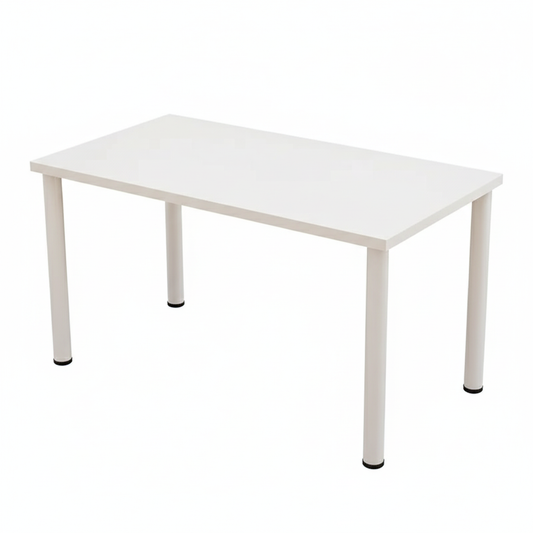 Modern Minimalist Computer Desk – Multi-Purpose Writing, Study, and Gaming Table with Round Legs, Space-Saving Home Office Desk for Bedroom or Apartment