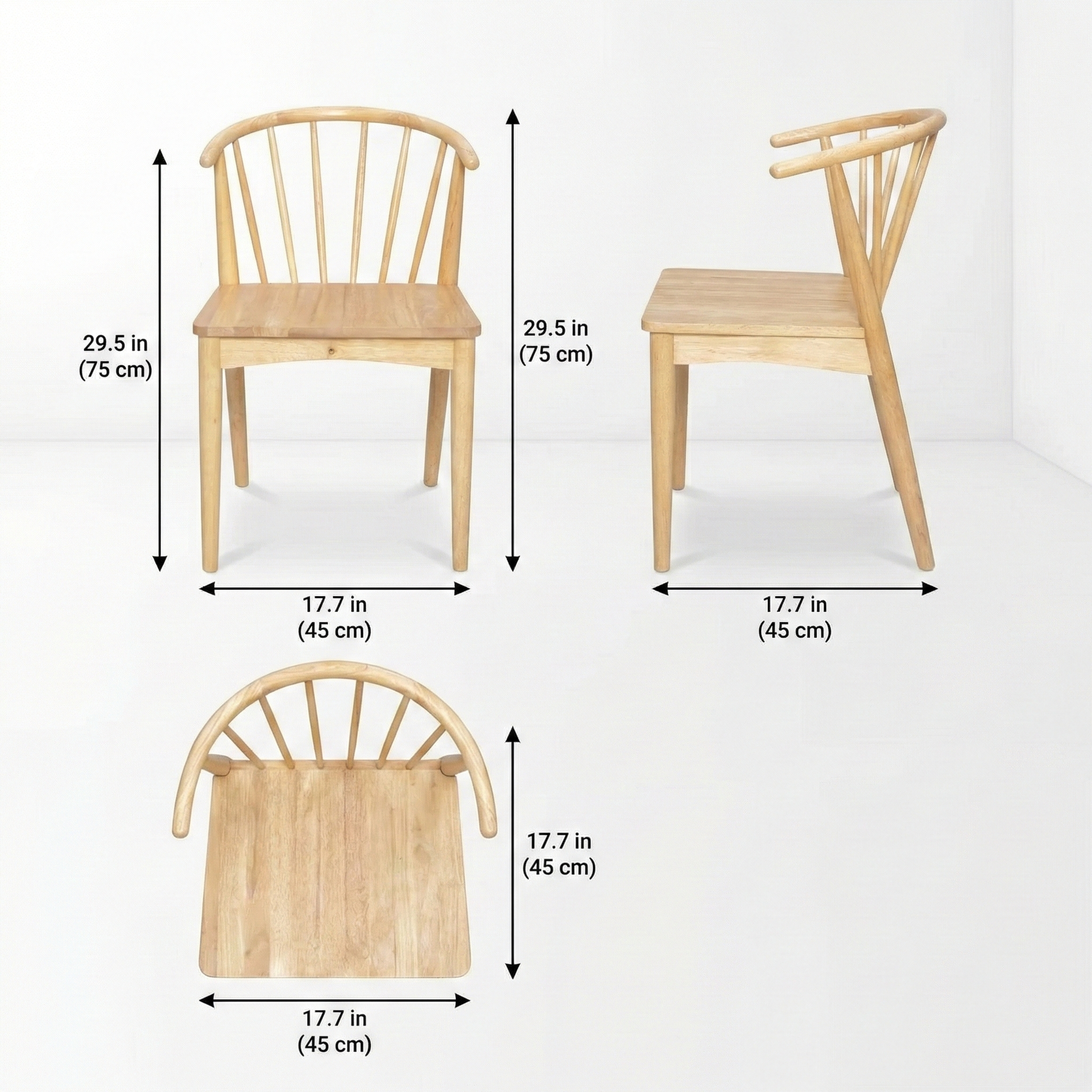 Genny Cafe & Dining Chair 17.7"x17.7"x29.5"
