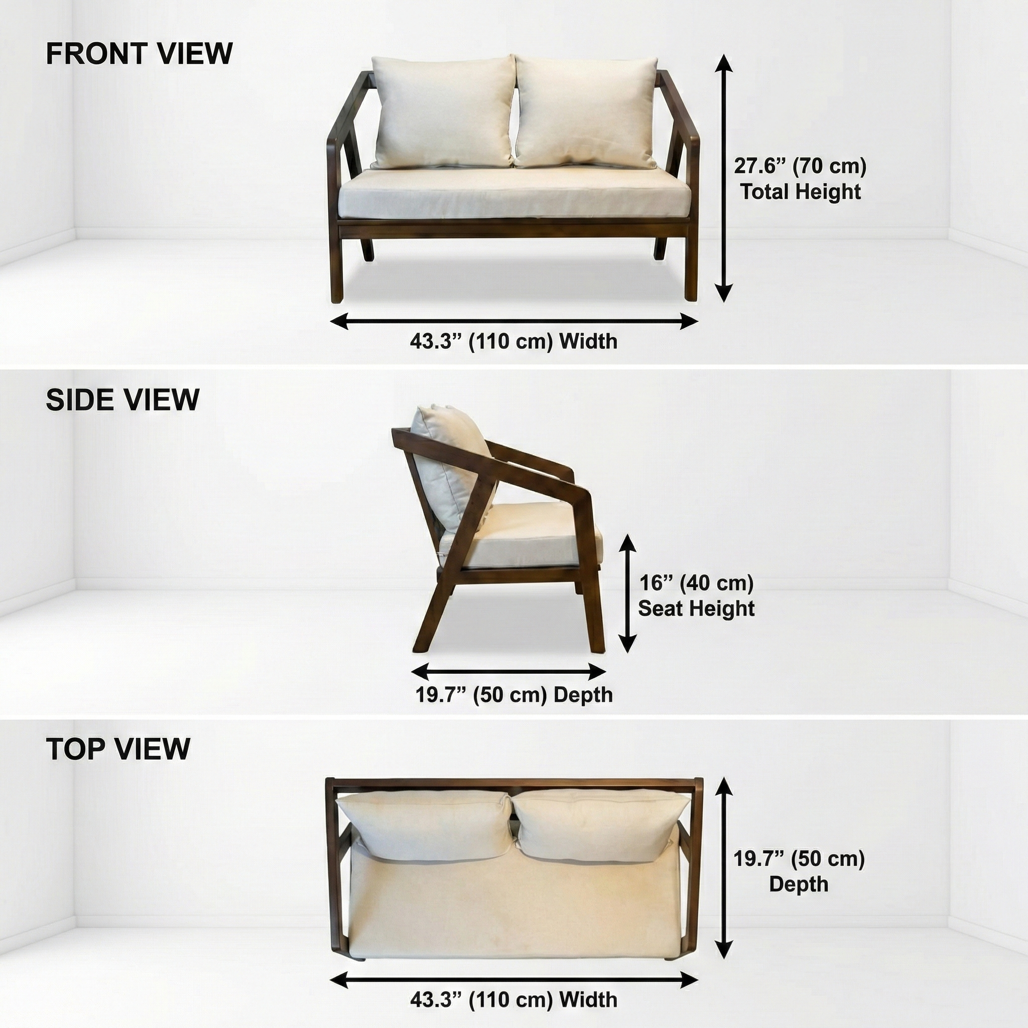 Katana Decor Sofa Bench 43.3"x19.7"x27.6"
