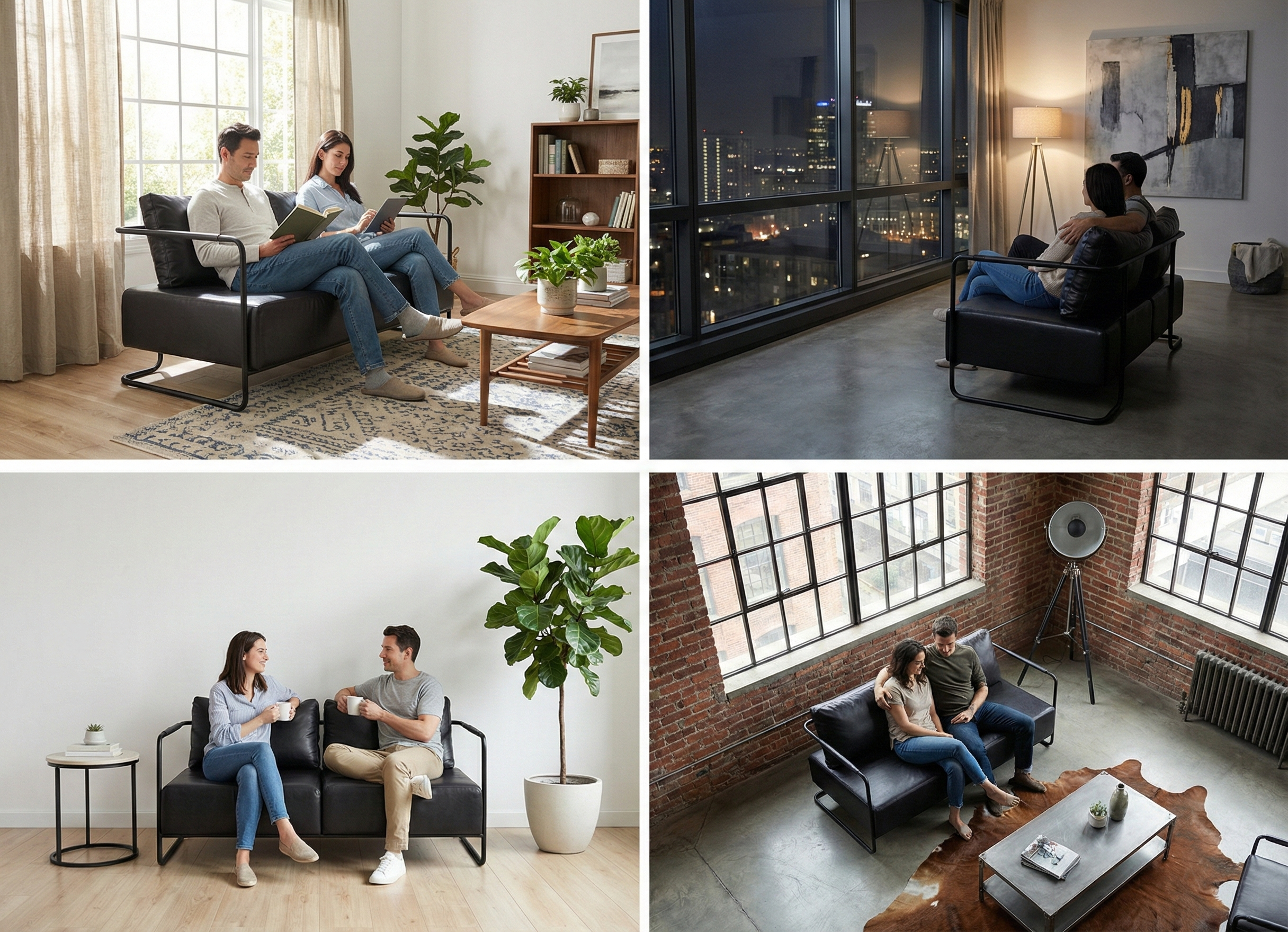 Modern Upholstered Two-Seater Sofa with Metal Frame 55.1"x30.3"x26.8"-SH 16.5"