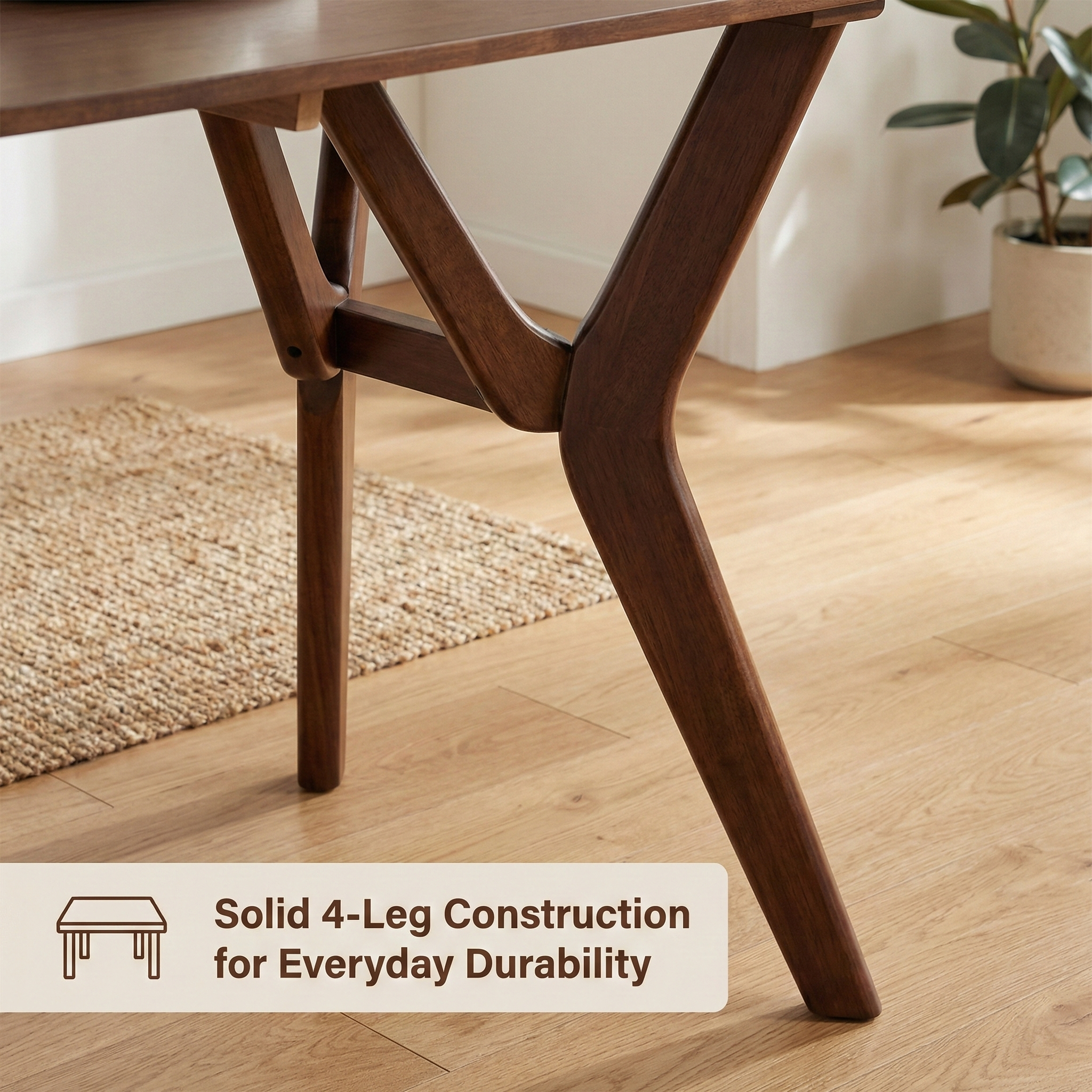 Butterfly Table and 4 Solid Wood Chairs Dining Set