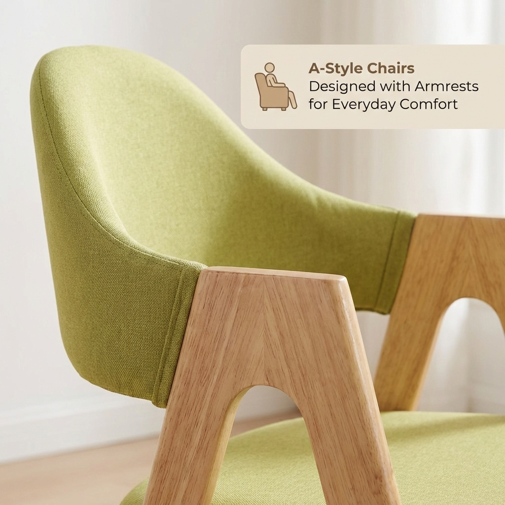 Mango Round Table and 4 A-Frame Chairs Dining Set