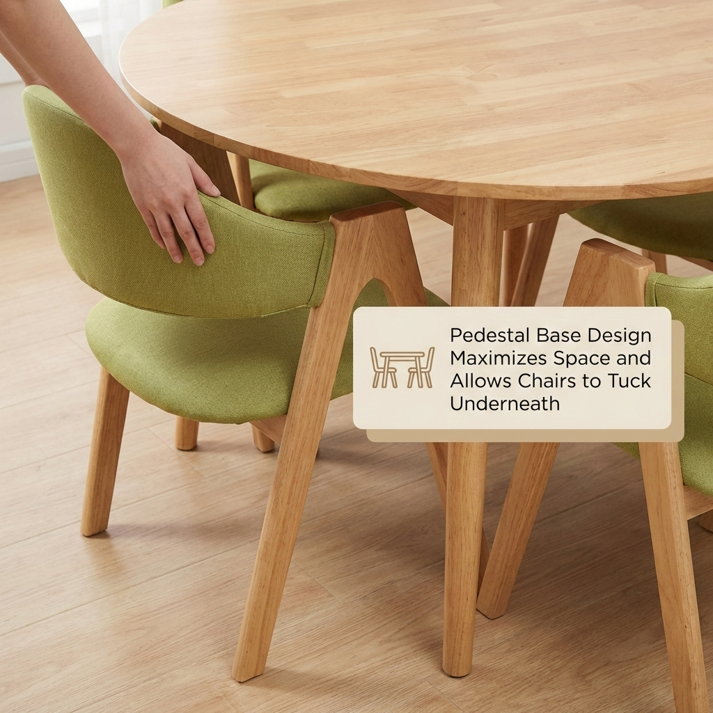 Mango Round Table and 4 A-Frame Chairs Dining Set