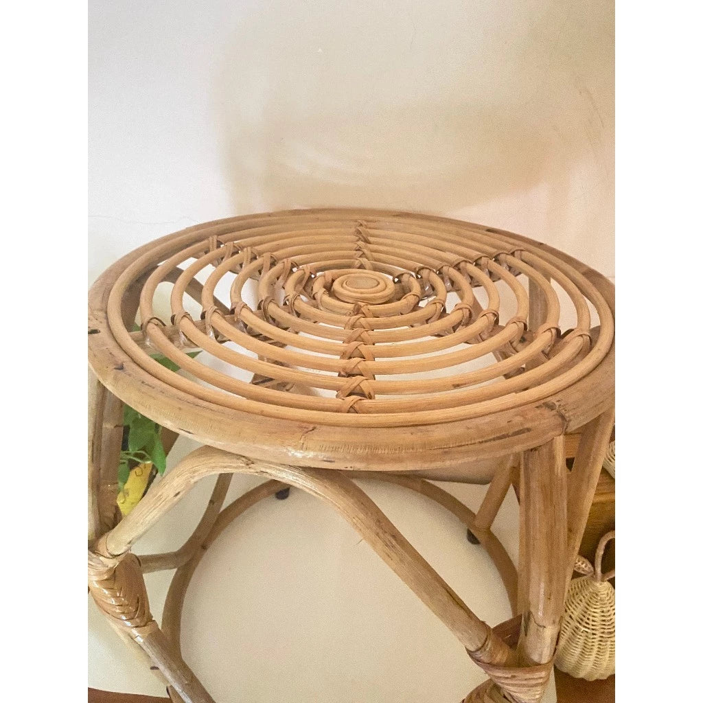 Round Rattan Table 19.7"x19.7"