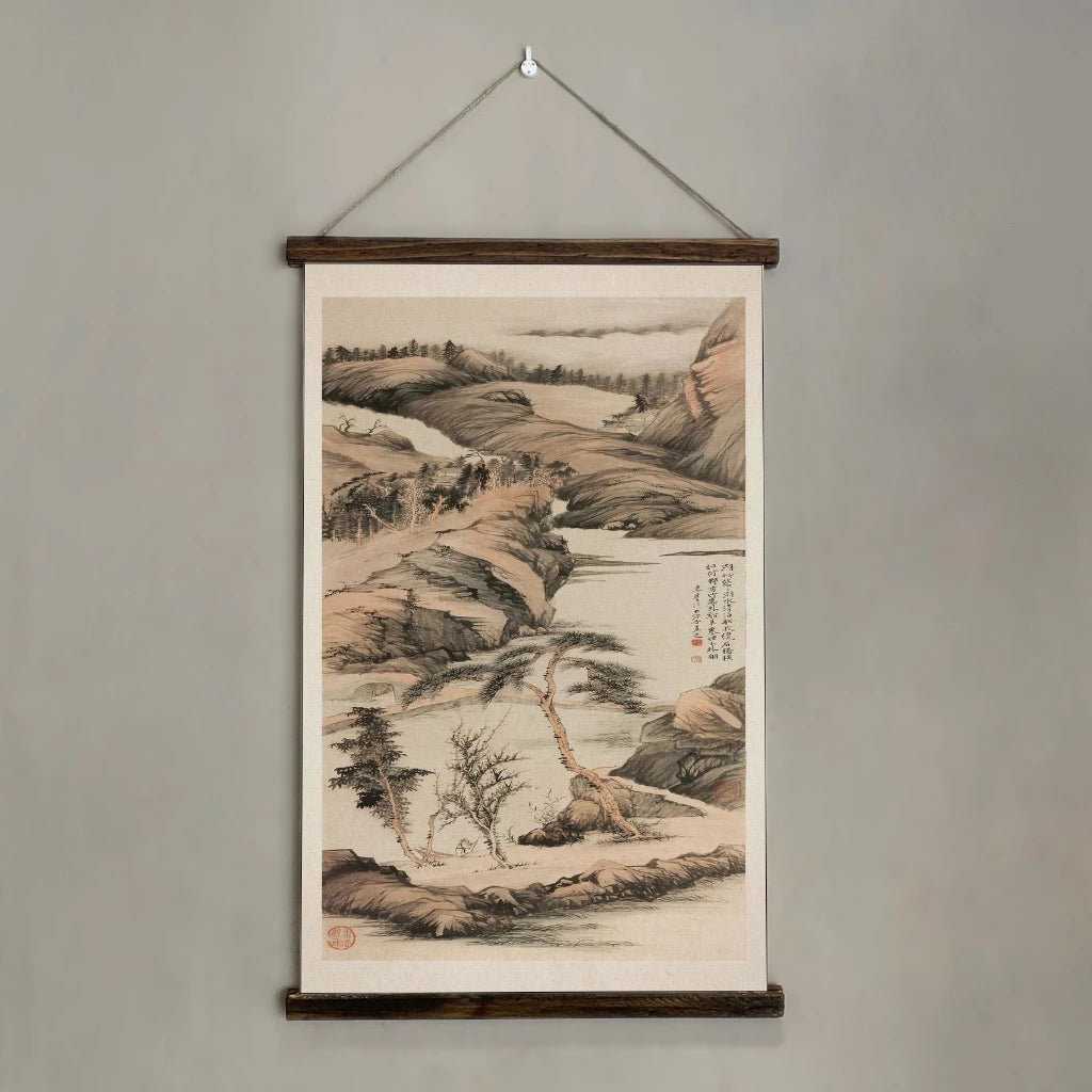 Japanese Landscape Hanging Wall Art - Vintage Style Hanging Cotton Canvas