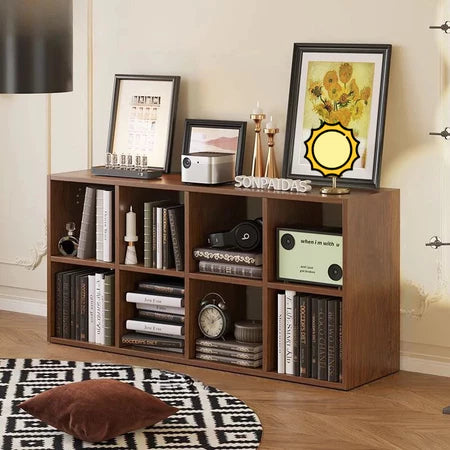 8 Cube Wooden Storage Boxes or Bookshelf – Large Floor Storage Organizer, Modern Cube Display Shelf for Books, Décor, and Office or Bedroom Use