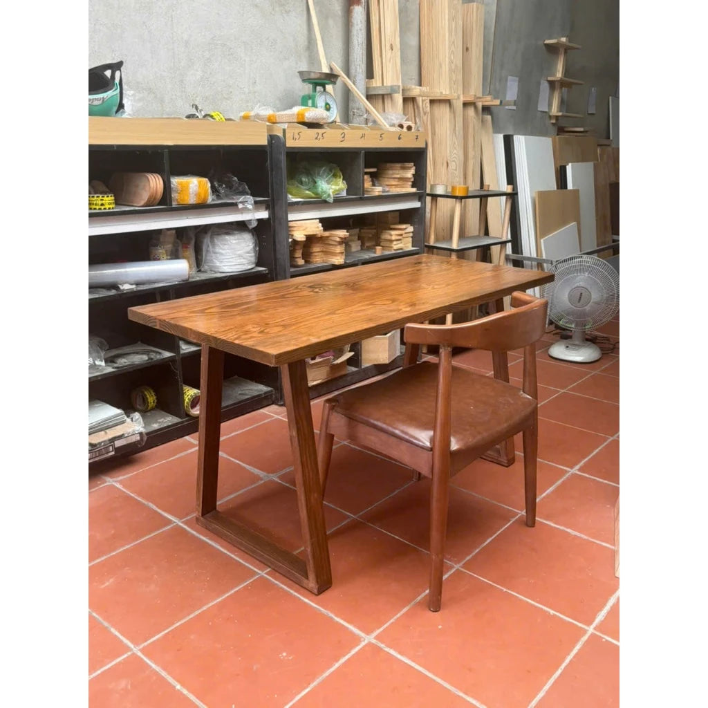 Wooden Office Desk with Solid Pine Top – Study, Computer & Work Table, 47.2 in / 70.9 in (120 x 60 cm / 175 x 70 cm), Durable & Modern Design