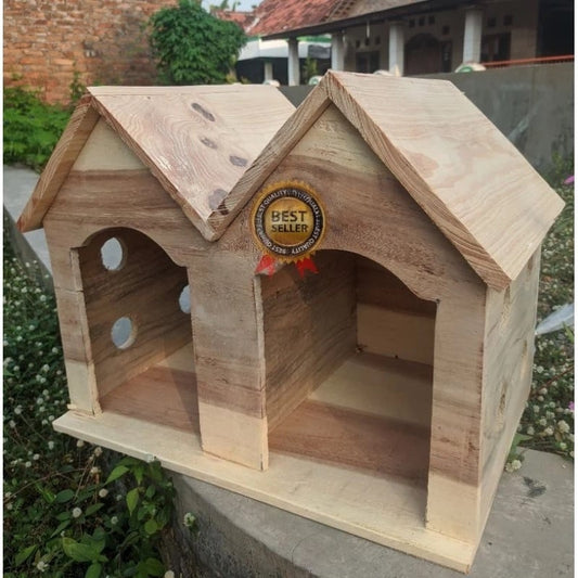 Double Wooden Pet House for Cats, Small Dogs & Birds – Double Size