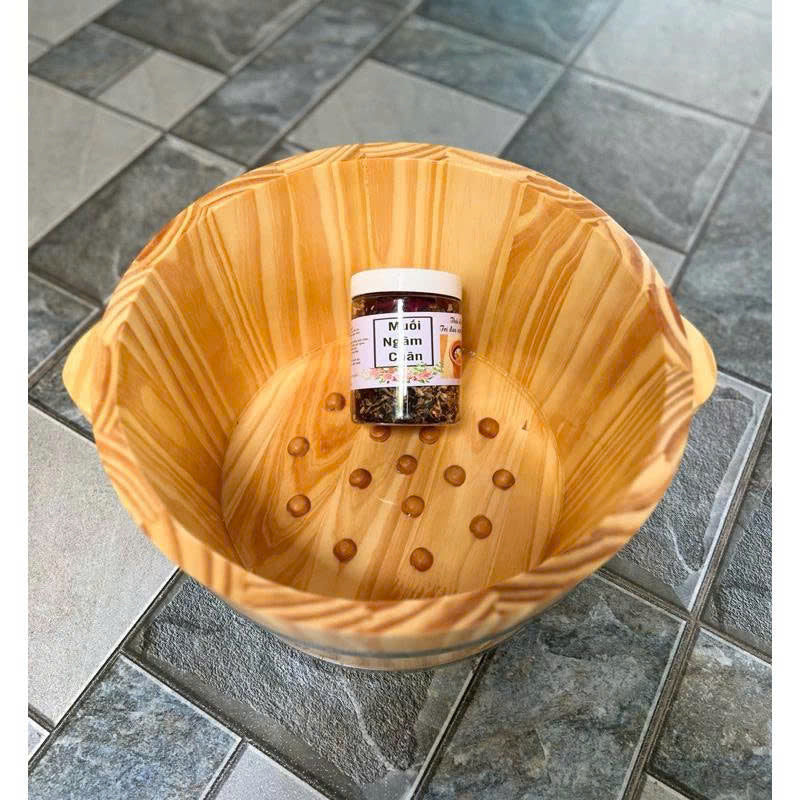 Wooden Foot Soaking Tub with Massage Nodes 14.2"x11.4"x8.3"