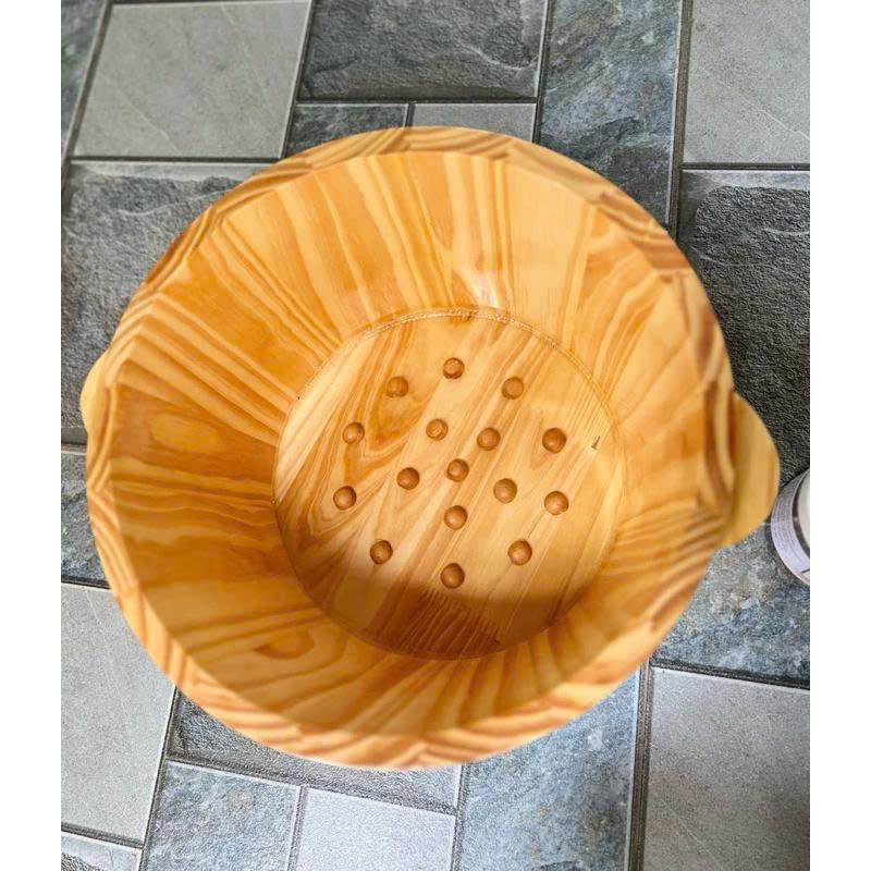 Wooden Foot Soaking Tub with Massage Nodes 14.2"x11.4"x8.3"