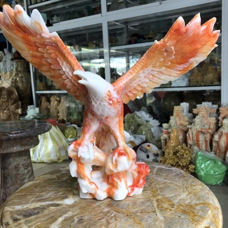 12" Majestic Eagle Statue - Hand-Cast Stone Finish Figurine, for Home Decor - Symbol of Power & Prosperity, Luxury Gift for Office & Living Room